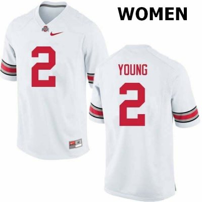 NCAA Ohio State Buckeyes Women's #2 Chase Young White Nike Football College Jersey GKC2045SM